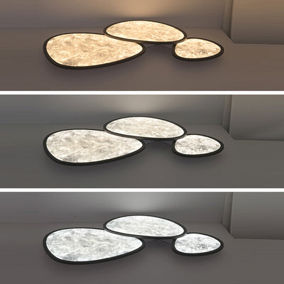 Contemporary Creative Clouds Combination Irregular Oval Aluminum Acrylic LED Flush Mount Ceiling Light For Living Room