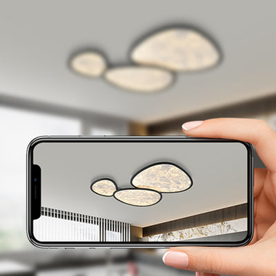 Contemporary Creative Clouds Combination Irregular Oval Aluminum Acrylic LED Flush Mount Ceiling Light For Living Room