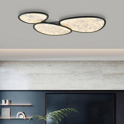 Contemporary Creative Clouds Combination Irregular Oval Aluminum Acrylic LED Flush Mount Ceiling Light For Living Room