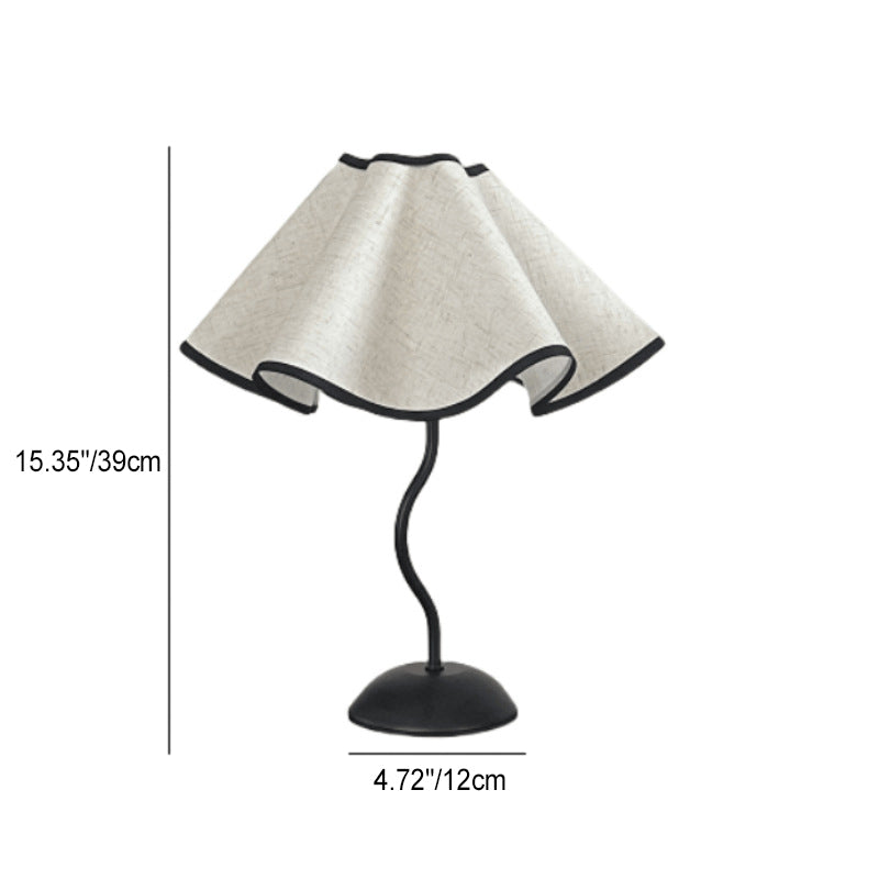 Contemporary Creative Flower Fabric Iron 1-Light Table Lamp For Bedroom