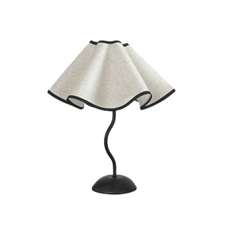 Contemporary Creative Flower Fabric Iron 1-Light Table Lamp For Bedroom