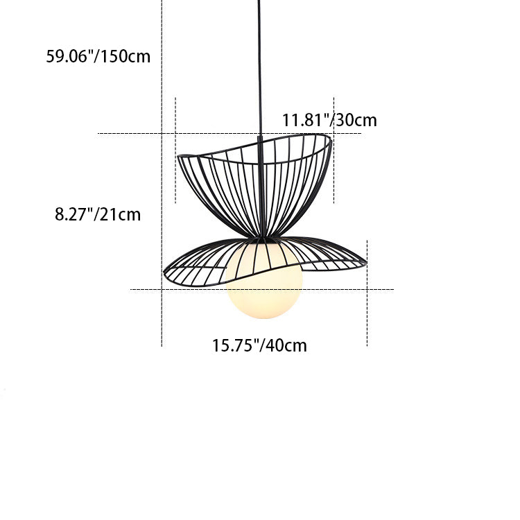 Contemporary Creative Double-Layer Straw Hat Stacking Hardware Acrylic 1-Light Pendant Light For Living Room