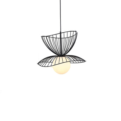 Contemporary Creative Double-Layer Straw Hat Stacking Hardware Acrylic 1-Light Pendant Light For Living Room