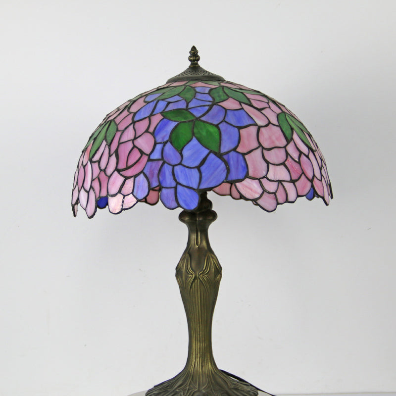 Traditional Tiffany Dome Resin Colorful Glass 2-Light Table Lamp For Living Room