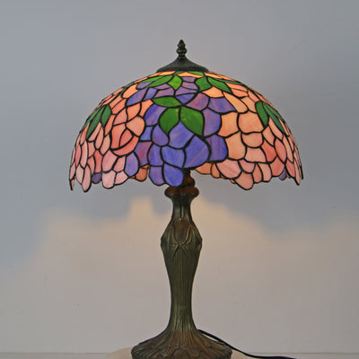 Traditional Tiffany Dome Resin Colorful Glass 2-Light Table Lamp For Living Room