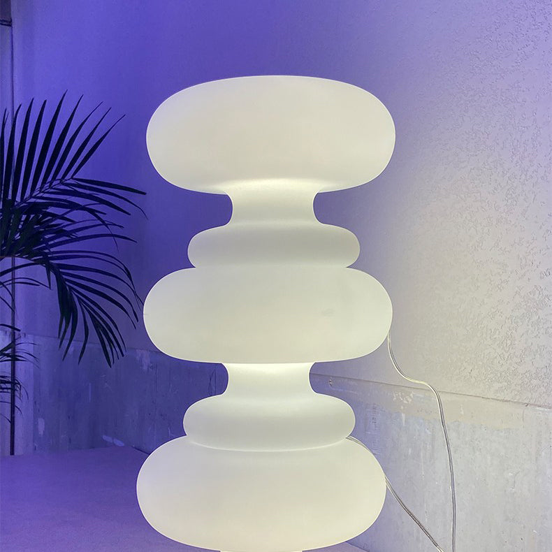 Modern Art Deco Doughnut Shaped Glass 1-Light Table Lamp For Bedroom