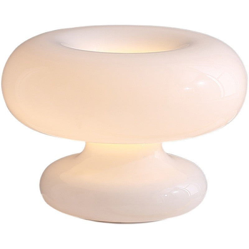 Modern Art Deco Doughnut Shaped Glass 1-Light Table Lamp For Bedroom