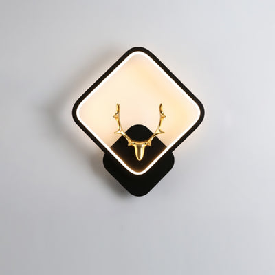 Contemporary Creative Round Square Antler Iron Plastic Silicone LED Wall Sconce Lamp For Bedroom