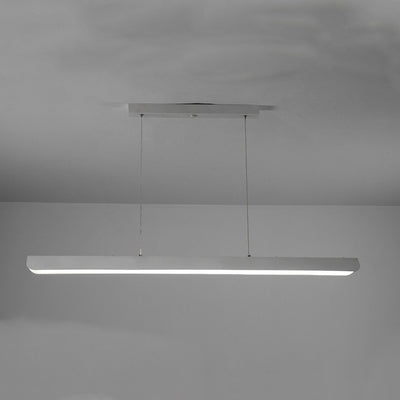 Modern Minimalist Linear Iron Silicone Acrylic LED Island Light Chandelier For Dining Room