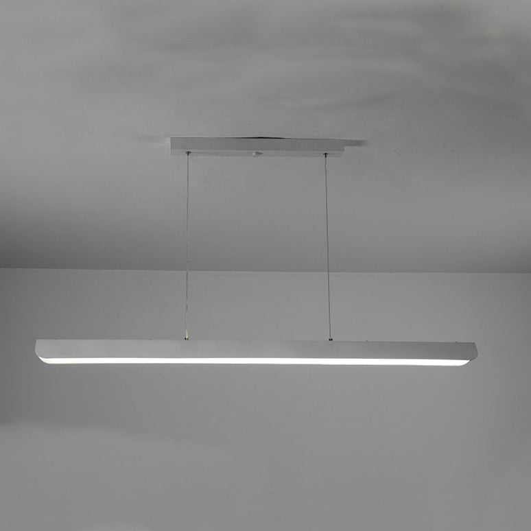 Modern Minimalist Linear Iron Silicone Acrylic LED Island Light Chandelier For Dining Room