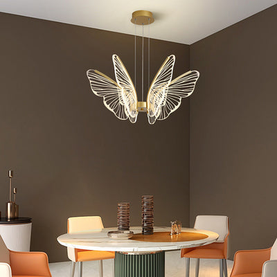 Contemporary Creative Butterfly Acrylic Aluminum Iron LED Pendant Light For Bedroom