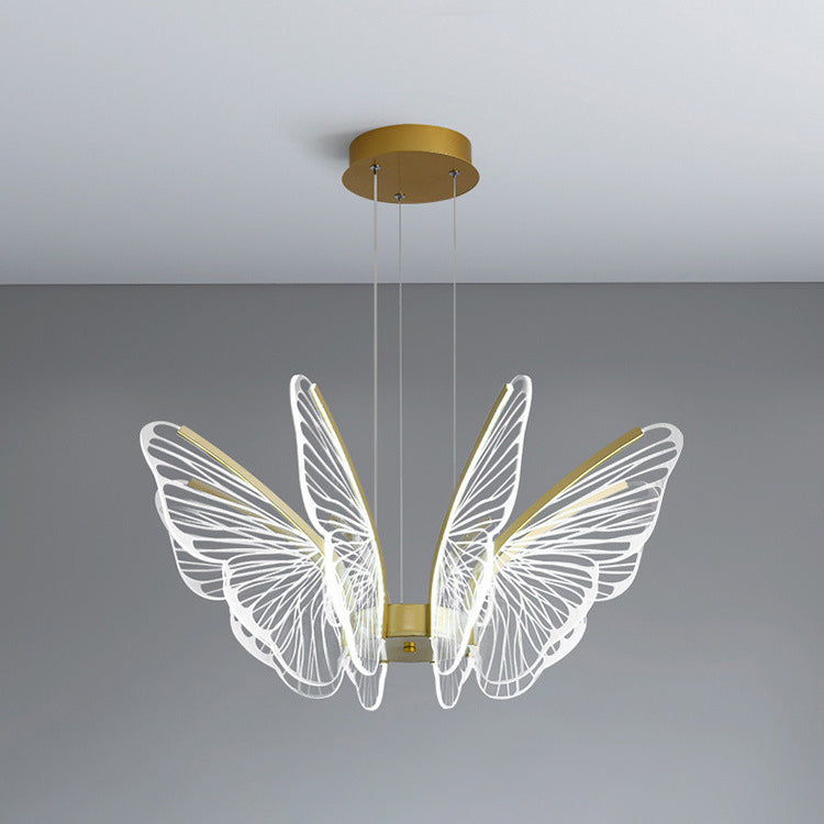 Contemporary Creative Butterfly Acrylic Aluminum Iron LED Pendant Light For Bedroom