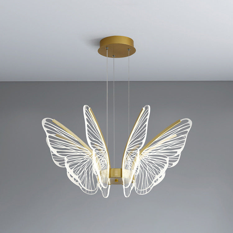 Contemporary Creative Butterfly Acrylic Aluminum Iron LED Pendant Light For Bedroom