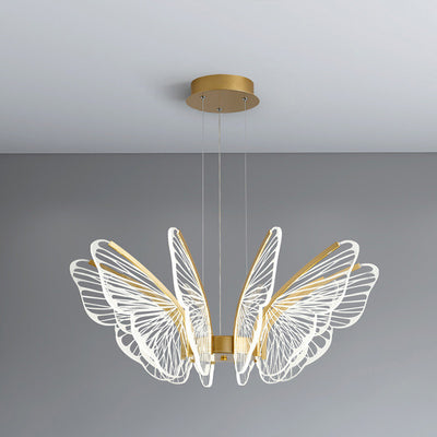 Contemporary Creative Butterfly Acrylic Aluminum Iron LED Pendant Light For Bedroom