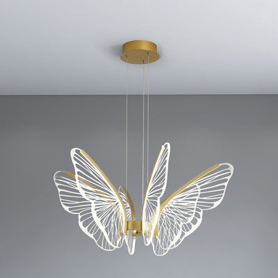 Contemporary Creative Butterfly Acrylic Aluminum Iron LED Pendant Light For Bedroom