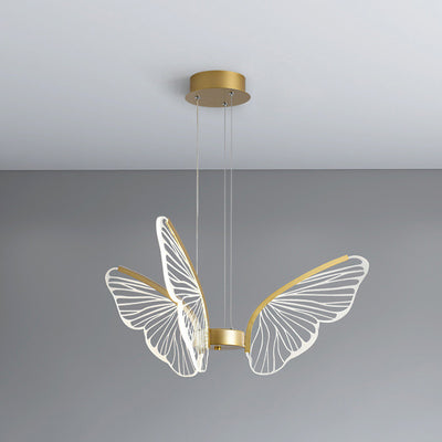 Contemporary Creative Butterfly Acrylic Aluminum Iron LED Pendant Light For Bedroom