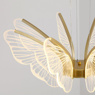 Contemporary Creative Butterfly Acrylic Aluminum Iron LED Pendant Light For Bedroom