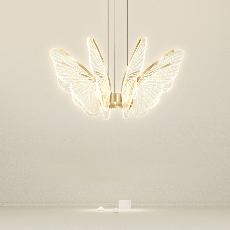 Contemporary Creative Butterfly Acrylic Aluminum Iron LED Pendant Light For Bedroom