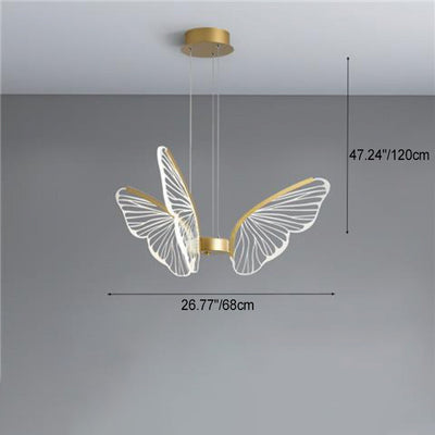 Contemporary Creative Butterfly Acrylic Aluminum Iron LED Pendant Light For Bedroom