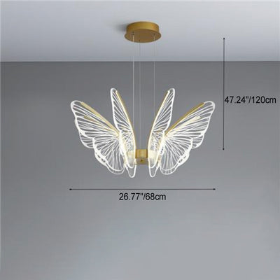 Contemporary Creative Butterfly Acrylic Aluminum Iron LED Pendant Light For Bedroom