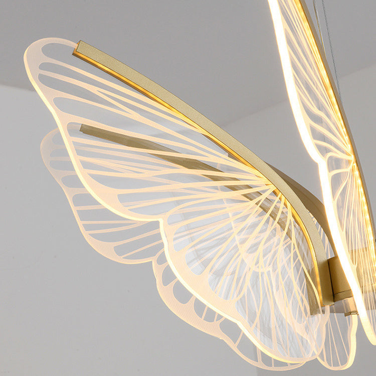 Contemporary Creative Butterfly Acrylic Aluminum Iron LED Pendant Light For Bedroom