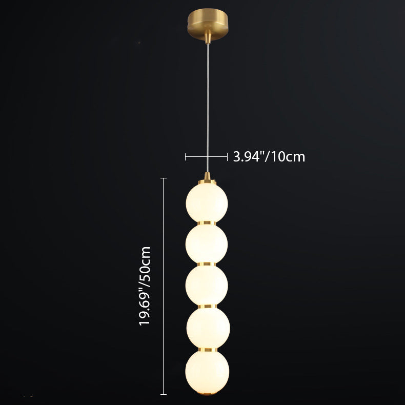 Contemporary Nordic Aluminum Glass Globe LED Pendant Light For Bedroom