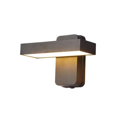 Modern Minimalist Waterproof Rectangular Swivel Head Aluminum Acrylic LED Wall Sconce Lamp For Outdoor