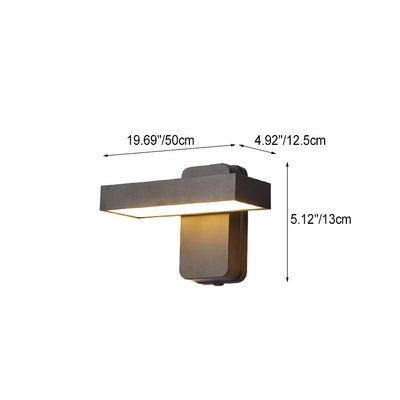 Modern Minimalist Waterproof Rectangular Swivel Head Aluminum Acrylic LED Wall Sconce Lamp For Outdoor