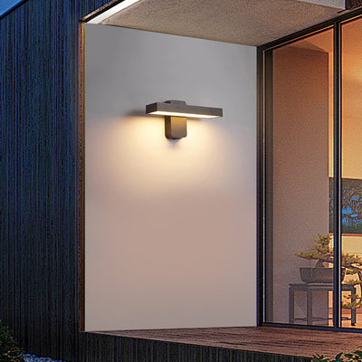 Modern Minimalist Waterproof Rectangular Swivel Head Aluminum Acrylic LED Wall Sconce Lamp For Outdoor