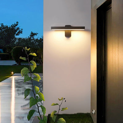 Modern Minimalist Waterproof Rectangular Swivel Head Aluminum Acrylic LED Wall Sconce Lamp For Outdoor