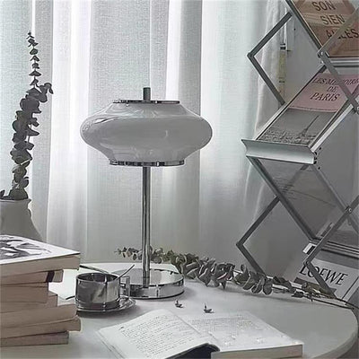 Modern Mid-century UFO Shaped Iron Glass LED Table Lamp For Living Room