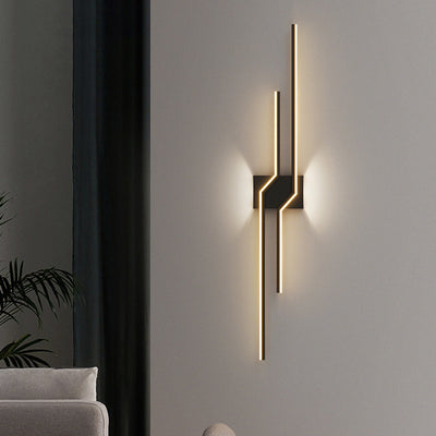 Modern Minimalist Linear Parallel Cross Iron PVC LED Wall Sconce Lamp For Living Room