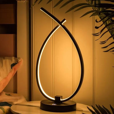 Modern Minimalist Water Drops Spiral Aluminum Silicone USB LED Table Lamp For Bedroom