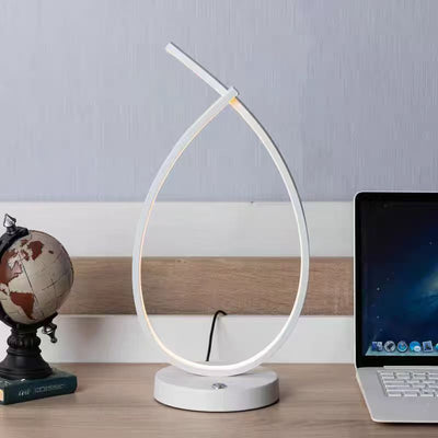 Modern Minimalist Water Drops Spiral Aluminum Silicone USB LED Table Lamp For Bedroom