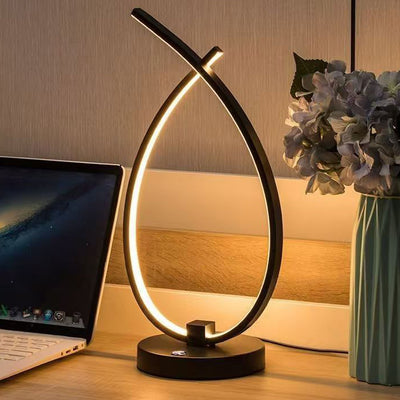 Modern Minimalist Water Drops Spiral Aluminum Silicone USB LED Table Lamp For Bedroom