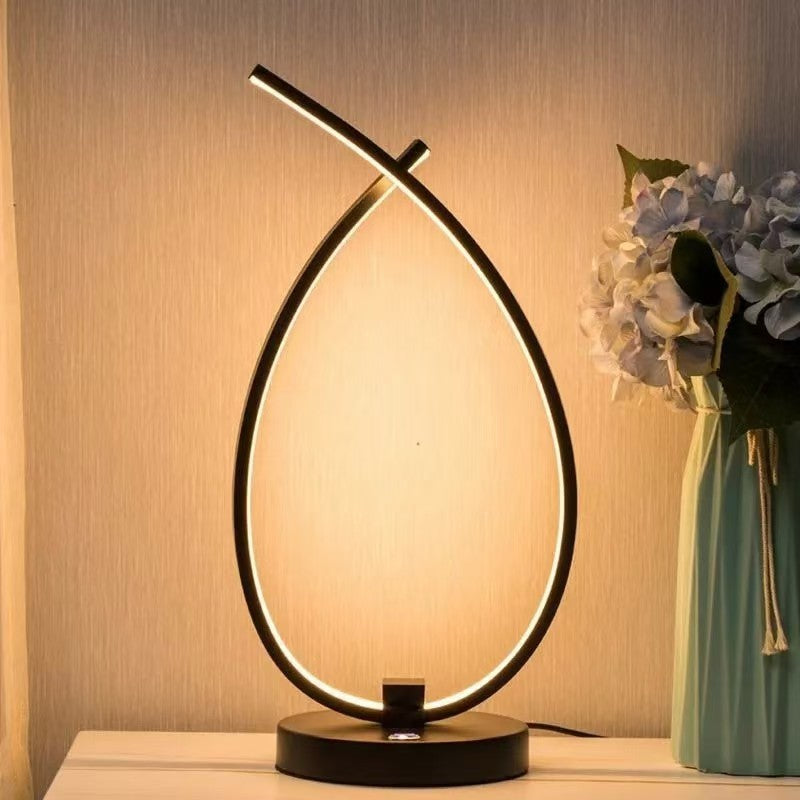 Modern Minimalist Water Drops Spiral Aluminum Silicone USB LED Table Lamp For Bedroom