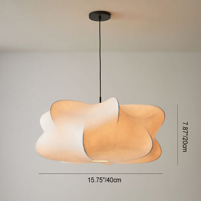 Traditional Japanese Hardware Silk Drum 1-Light Pendant Light For Bedroom