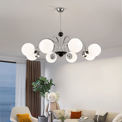 Contemporary Retro Iron Glass Branch Shaped Magic Bean 3/5/6/8-Light Chandeliers For Living Room