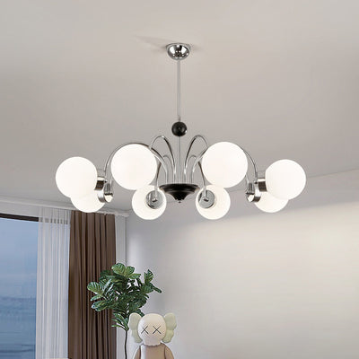 Contemporary Retro Iron Glass Branch Shaped Magic Bean 3/5/6/8-Light Chandeliers For Living Room