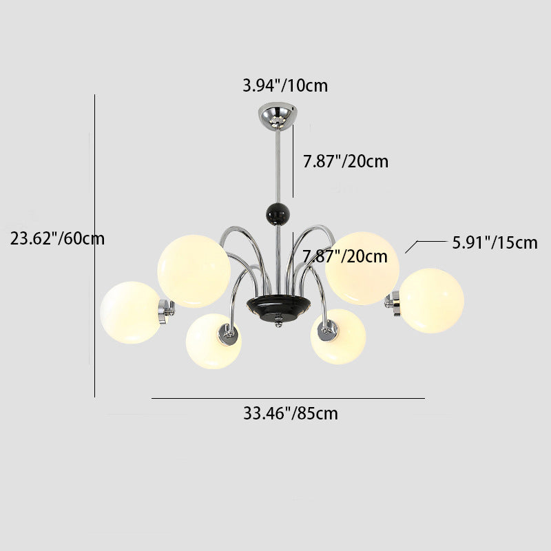 Contemporary Retro Iron Glass Branch Shaped Magic Bean 3/5/6/8-Light Chandeliers For Living Room