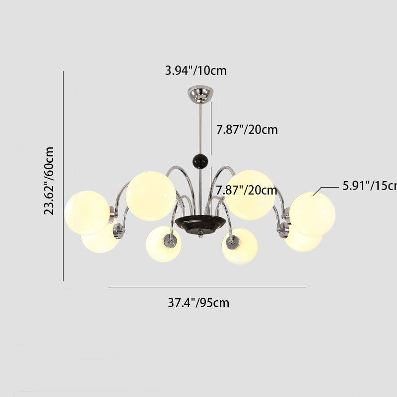 Contemporary Retro Iron Glass Branch Shaped Magic Bean 3/5/6/8-Light Chandeliers For Living Room