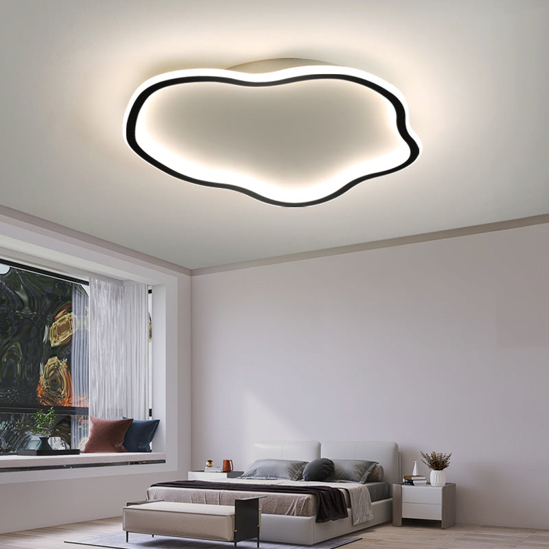 Modern Simplicity Cloud Shape Iron Acrylic LED Semi-Flush Mount Ceiling Light For Bedroom