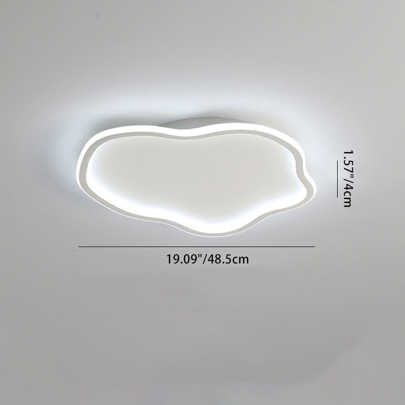 Modern Simplicity Cloud Shape Iron Acrylic LED Semi-Flush Mount Ceiling Light For Bedroom