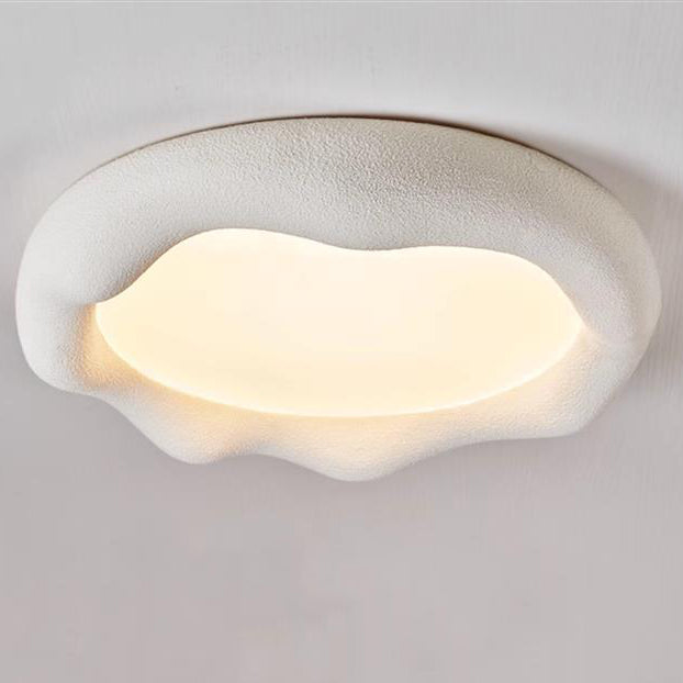 Contemporary Nordic Cloud Shape Iron Fiberglass Acrylic LED Flush Mount Ceiling Light For Bedroom