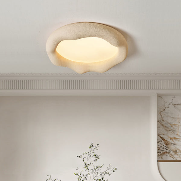 Contemporary Nordic Cloud Shape Iron Fiberglass Acrylic LED Flush Mount Ceiling Light For Bedroom