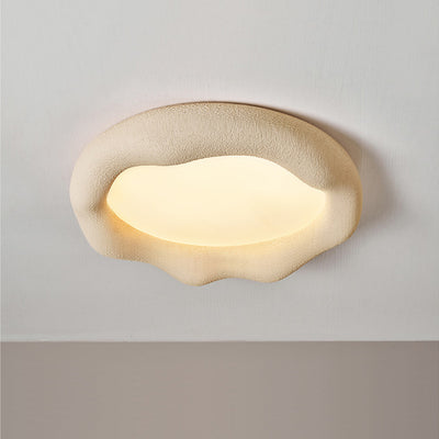 Contemporary Nordic Cloud Shape Iron Fiberglass Acrylic LED Flush Mount Ceiling Light For Bedroom