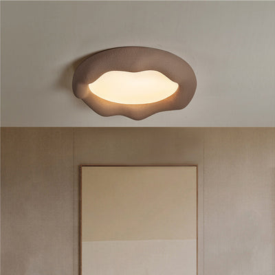 Contemporary Nordic Cloud Shape Iron Fiberglass Acrylic LED Flush Mount Ceiling Light For Bedroom