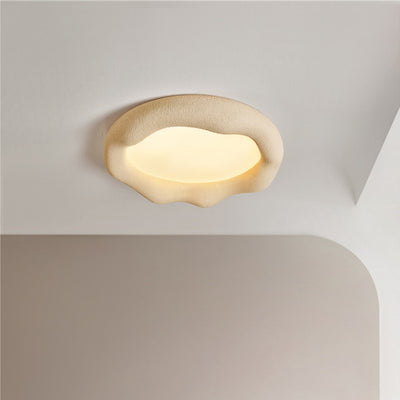 Contemporary Nordic Cloud Shape Iron Fiberglass Acrylic LED Flush Mount Ceiling Light For Bedroom