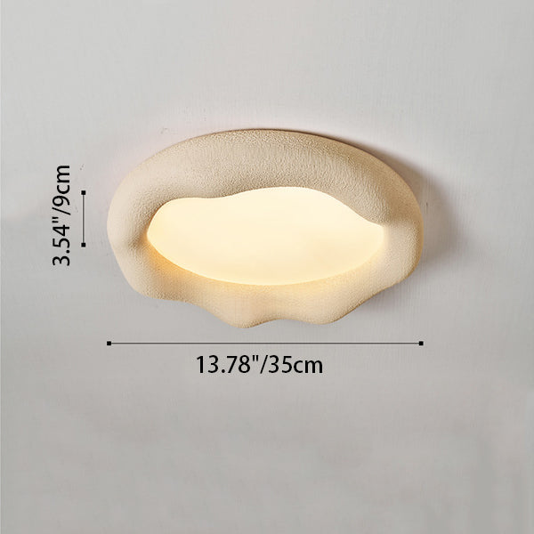 Contemporary Nordic Cloud Shape Iron Fiberglass Acrylic LED Flush Mount Ceiling Light For Bedroom