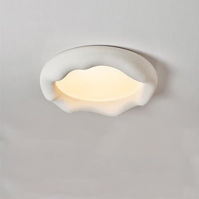 Contemporary Nordic Cloud Shape Iron Fiberglass Acrylic LED Flush Mount Ceiling Light For Bedroom